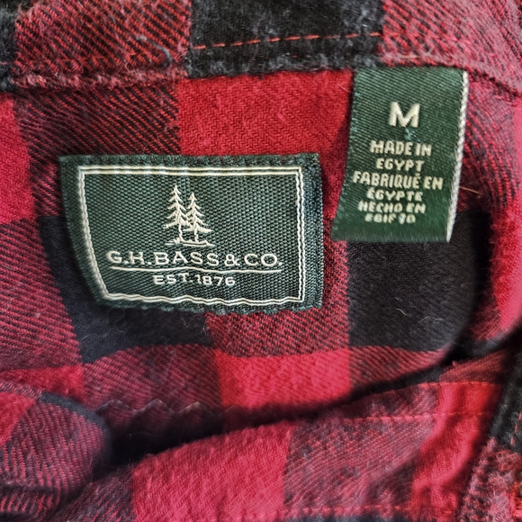 G.H. Bass & Co. Red and Black Plaid Button Down Shirt - Picture 3 of 3